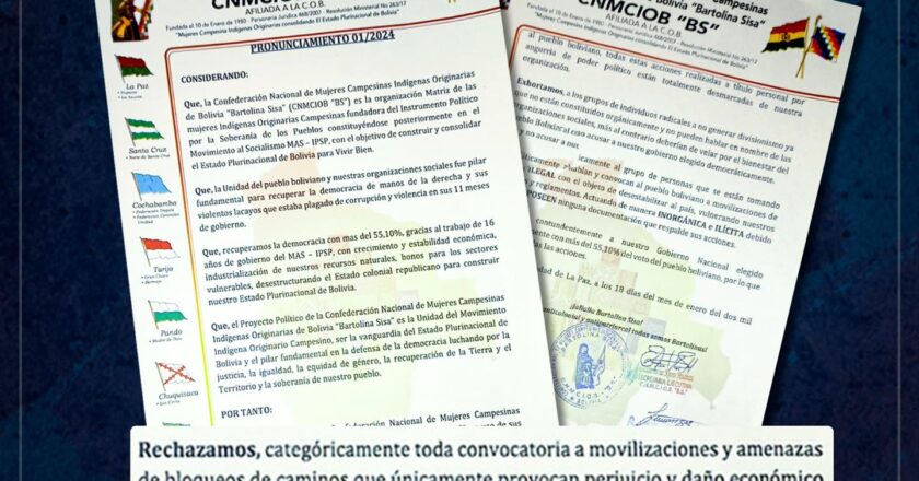 Presidente agradece a las “Bartolinas” por su respaldo al Gobierno nacional