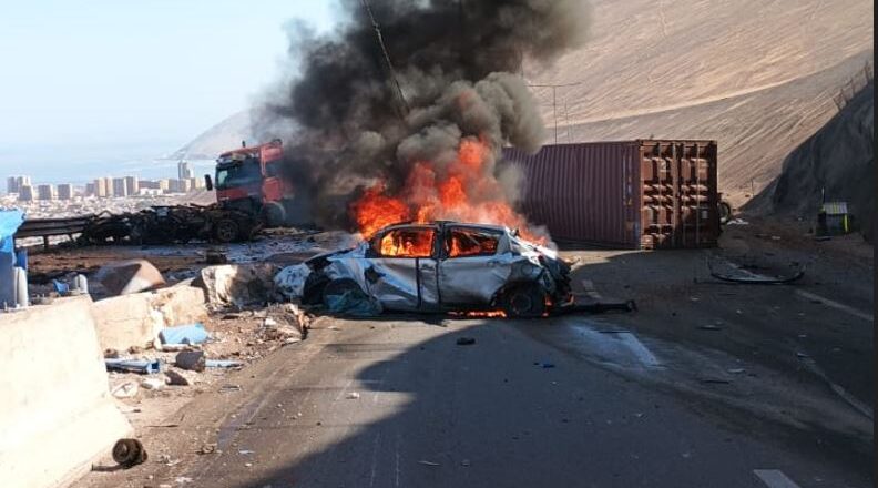 Un boliviano provocó un fatal choque múltiple en Chile; hay un muerto y dos heridos