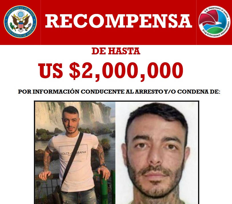 EEUU ofrece recompensa de hasta $us 2 millones por información que lleve a la captura de Sebastián Marset