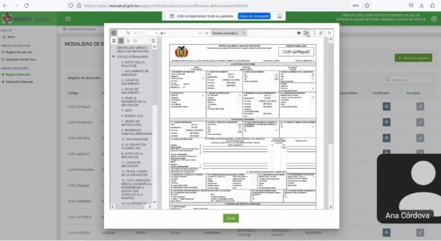Fiscalía de Potosí e IDIF implementan Sistema Digital para emisión de certificados de defunción