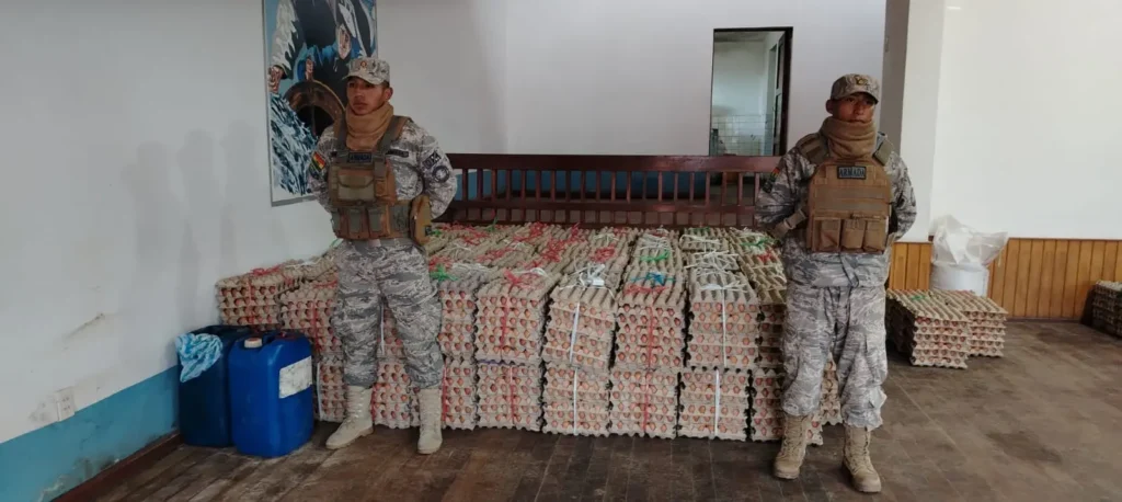 Armada Boliviana comisa diésel y huevos valuados en más de Bs. 46.500