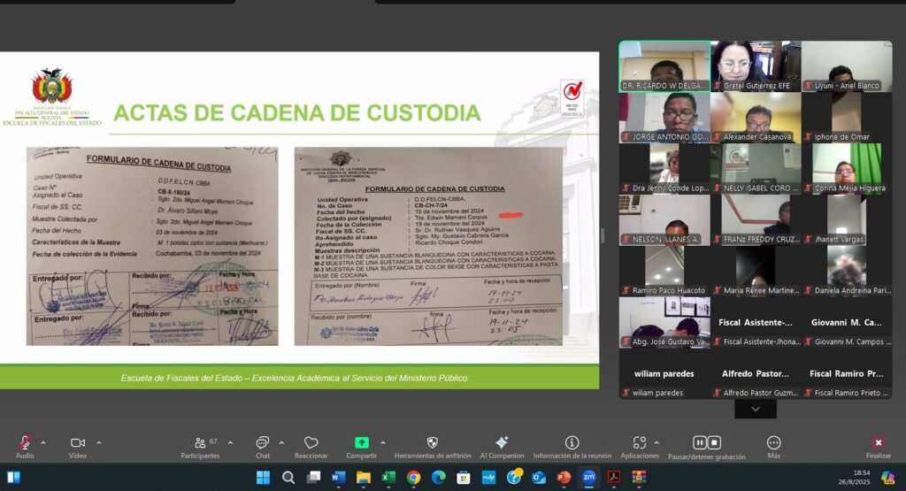 Escuela de Fiscales actualiza conocimientos de fiscales de materia sobre puntos de pericia en delitos de narcotráfico y otros
