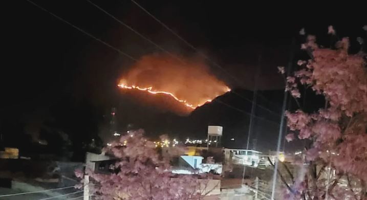 Alerta en Tarija por incendio forestal de cerca de la Serranía de Sama