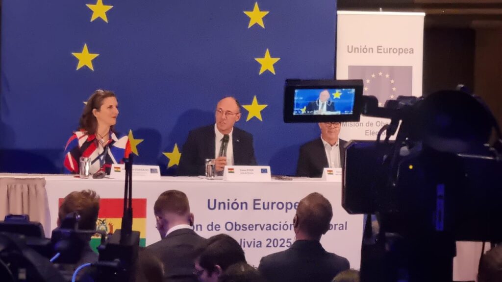 Unión Europea destaca participación pacífica de bolivianos y transparencia del TSE en elecciones generales