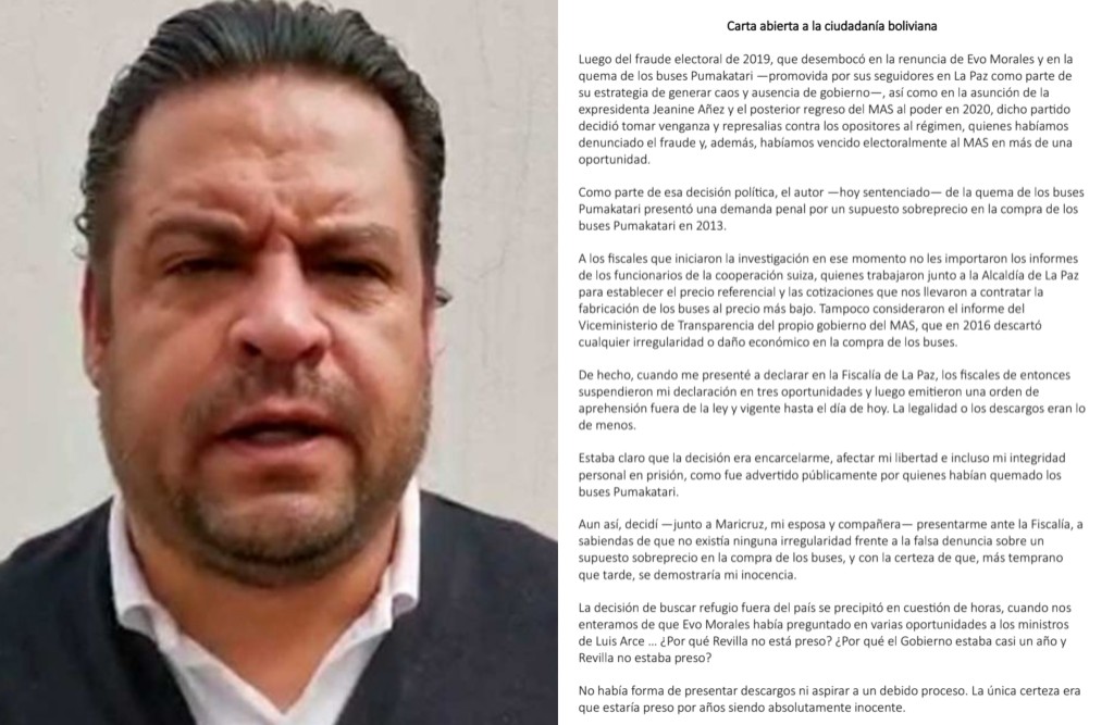 Carta pública de Luis Revilla: “Quiero volver al país con mi familia”