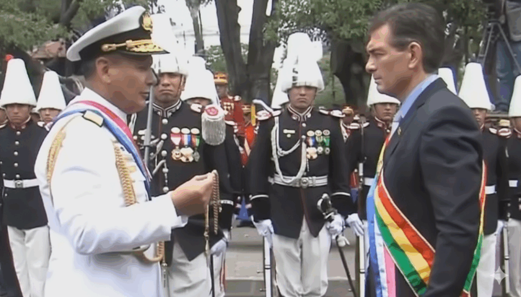 Rodrigo Paz es reconocido como Capitán General de las Fuerzas Armadas en su primer acto oficial en Sucre