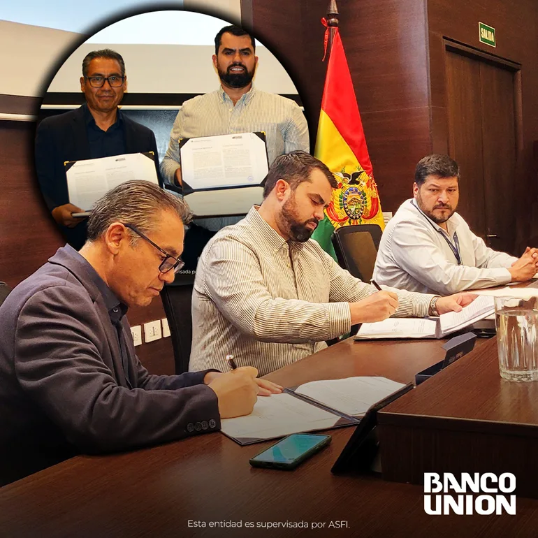 Banco Unión firma alianza con fundación alemana para impulsar la educación financiera en Bolivia