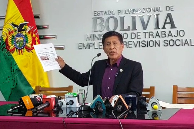 Gobierno suspende diálogo por incremento salarial ante ausencia de la COB