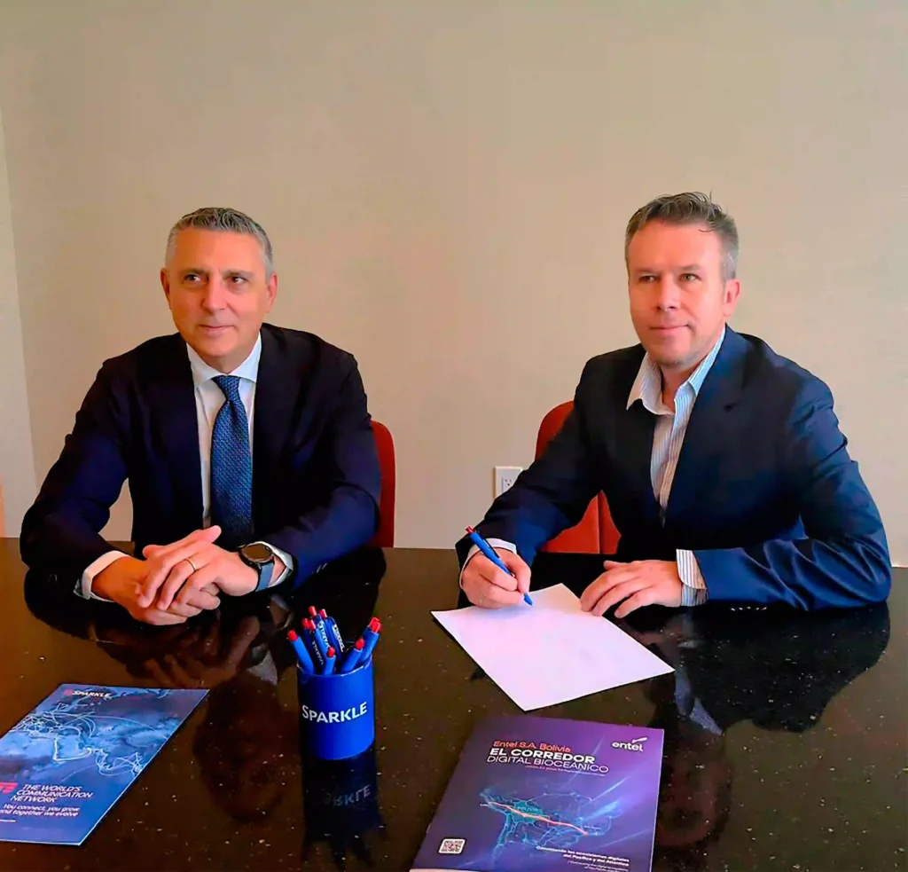 Entel Bolivia y Sparkle sellan alianza para impulsar un corredor digital entre el Pacífico y el Atlántico