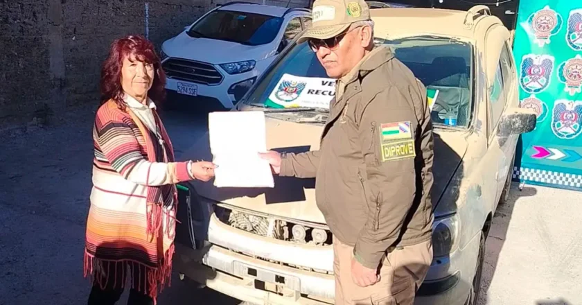 Diprove recupera en Caranavi un vehículo robado en La Paz tras dos meses de búsqueda
