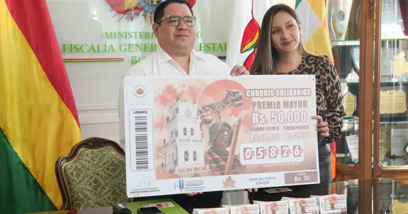 Fiscalía General del Estado y Lotería Nacional se unen en alianza solidaria «Chuquis Solidarios» en beneficio de Chuquisaca