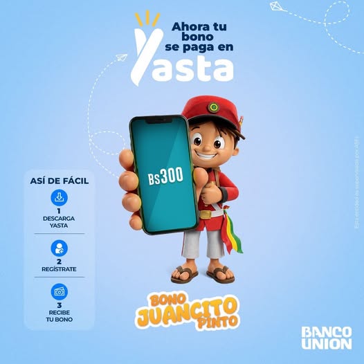 El Bono Juancito Pinto podrá llegar directamente al celular a través de YASTA